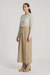EB & IVE - BODHI DENIM SKIRT - FAWN