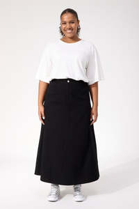 Skirts: HAVEN DENVER DENIM SKIRT - BLACK
