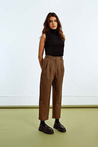 Pants: LILI SIDONIO WOVEN PANTS - BROWN