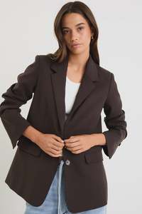 AMONG THE BRAVE - DIPLOMA VENT BLAZER - DARK CHOCOLATE
