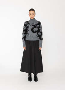 BONE & ARROW ORIS TOP - GREY + BLACK