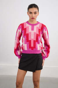 LILI SIDONIO KNITTED SWEATER - FUCHSIA