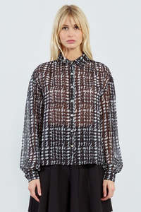 Lili Sidonio: LILI SIDONIO WOVEN SHIRT - BLACK LONDON