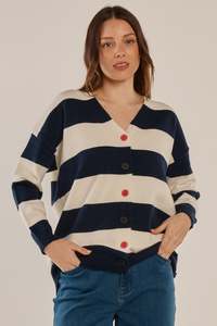 Betty Basics: BETTY BASICS MAYBELLE KNIT CARDIGAN - NAVY