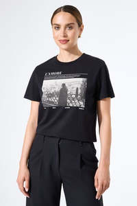 Garcia: GARCIA L'AMORE TEE SHIRT - BLACK