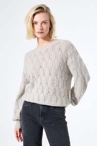 Garcia: GARCIA CABLE SWEATER - FEATHER GREY