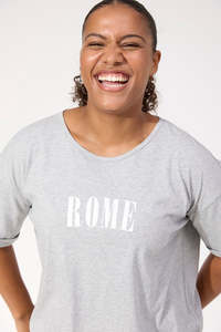 Haven: HAVEN BOSTON LOGO T-SHIRT - GREY
