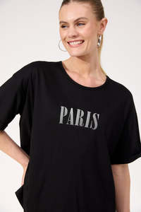 Haven: HAVEN BOSTON LOGO T-SHIRT - BLACK