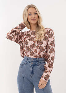 Mi Moso: MI MOSO FINLEY TOP - BLUSH BAROQUE