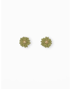 STELLA & GEMMA EARRING - MINI DAISY - MOSS
