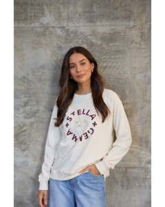 STELLA & GEMMA CLASSIC SWEAT - CREAM BURGANDY