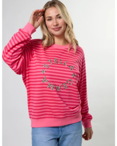 STELLA & GEMMA ESSENTIAL SWEAT - RASPBERRY LEOPARD