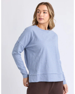 FOXWOOD EDDIE STRIPE TOP - DARK BLUE