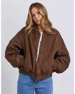 FOXWOOD EVIE SUEDE BOMBER - CHOCOLATE