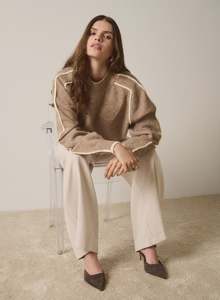 Products: ESMAEE GETAWAY SWEATER - MOCHA / IVORY