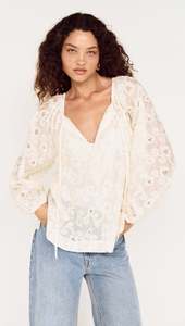 MINK PINK INEZ BLOUSE - CREAM
