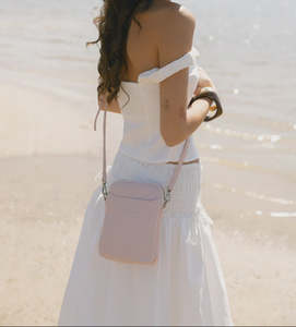 Bags: BLACK CAVIAR MIKA PHONE CROSSBODY BAG - PINK