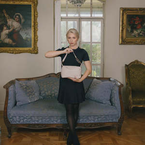Bags: BLACK CAVIAR ELODIE CROSSBODY BAG - OATMEAL