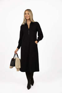 Humidity Lifestyle: HUMIDITY LIFESTYLE DUNE MIDI DRESS - BLACK