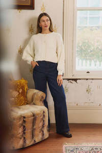 THING THING FLOURISH CARDIGAN - MILKY BAR