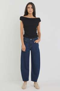 AMONG THE BRAVE - GRADUATE BARREL JEANS - DARK BLUE