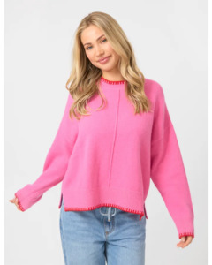 STELLA & GEMMA BRIAR JUMPER - PINK / RED