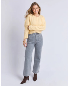 FOXWOOD SARAH WIDE LEG JEAN - WASHED GREY