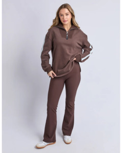 Foxwood: FOXWOOD LUXE RIB PANT - COFFEE