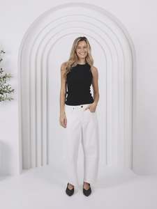 MONACO JEANS - TONI BARREL JEANS - WHITE