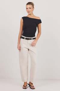 IVY & JACK TRADITION BARREL JEANS - ECRU