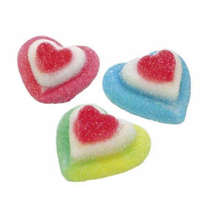 Gummy Lollies: Triple Hearts Sugared - 100 g. (Pick n Mix)