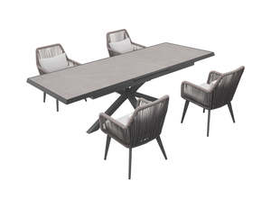 Chickadee Extension Table With Falcon Chairs 5-Piece Outdoor Dining Set