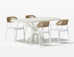 Flicker Table With Aiden Chairs 5-Piece Outdoor Dining Set