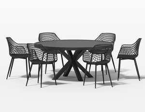 Outdoor Lounge Furniture: Dipper Table With Ava Chairs 7-Piece Outdoor Dining Set