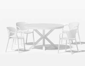 Outdoor Lounge Furniture: Dipper Table With Andi Chairs 5-Piece Outdoor Dining Set