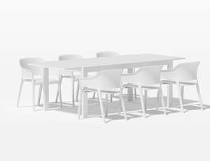 Outdoor Lounge Furniture: Cumulus Extension Table With Anna Chairs 7-Piece Outdoor Dining Set