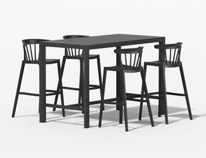 Stratus Table With Aria Chairs 5-Piece Outdoor Bar Set
