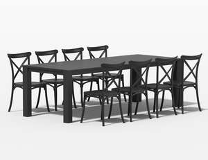 Outdoor Lounge Furniture: Ficus Table With Avis Chairs 9-Piece Outdoor Dining Set