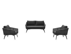 Kereru Aluminium and Rope Outdoor Loveseat Sofa Set