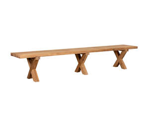 Teak Dining Chairs 1: Sovereign Teak X Leg Bench - 300 x 40cm
