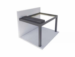 Louvred Pergola: Mediterranean-SKY Motorised Wall Mounted Retractable Louvre Roof System