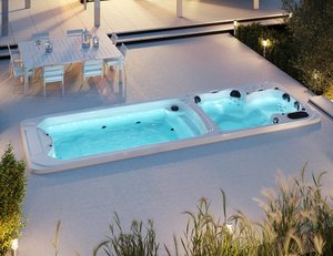 Hot Tubs Spas: Tekapo 6.8m Dual Zone Swim Spa