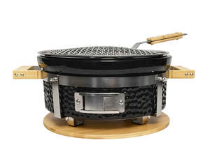 Hibachi Tabletop BBQ Grill with Searing Plate & Oil Tray - Round