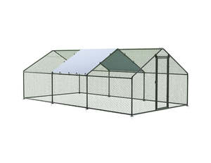 Pets Farm: Walk-In Chicken Coop Run with UV Cover - 300x600x200cm