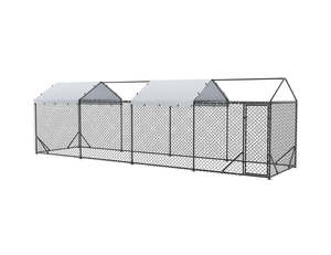 Outdoor Dog Run With Two Covers - 196x776x230cm