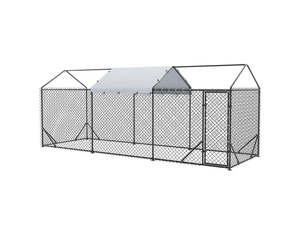 Pets Farm: Outdoor Dog Run With One Cover - 196x582x230cm