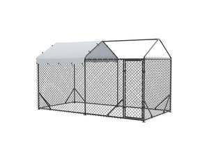 Pets Farm: Outdoor Dog Run With One Cover - 196x389x230cm