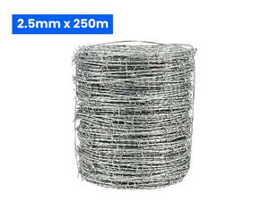Pets Farm: Galvanised Barbed Wire Roll - 2.5mm X 250m
