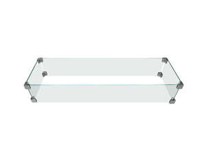 Rectangle Fire Pit Glass Wind Guard -112.6 X 35.6 X 18cm