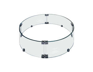 Round Fire Pit Glass Wind Guard -d62.1 X 18cm
